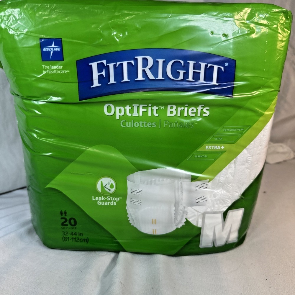 FitRight Ultra Adult Briefs Medium, Heavy Absorbency, 20 Count Pack